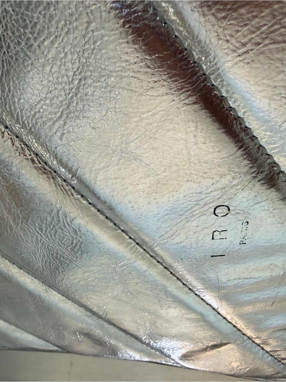 IRO Paris Silver Quilted Leather Chain Crossbody Bag - Picture 4 of 8